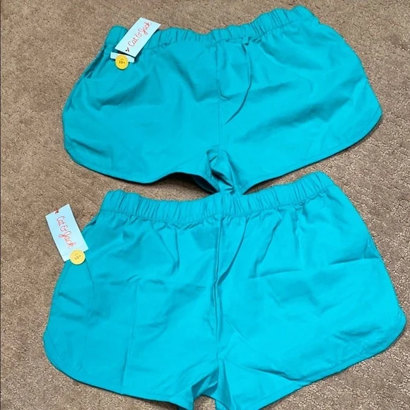 Size 14/16 Teal Blue Swim Athletic Shorts Drawstring Waistband Bundle - Picture 7 of 7